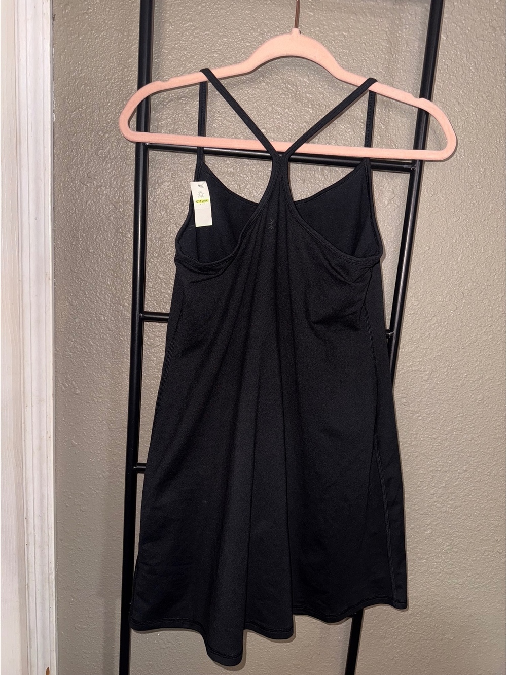 OFFLINE by Aerie The Hugger Black Racerback Athletic Mini Dress Size Medium NWT